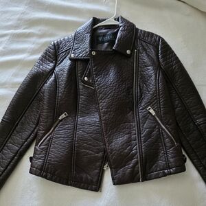 GUESS Women's Dark Brown Quilted Moto Jacket